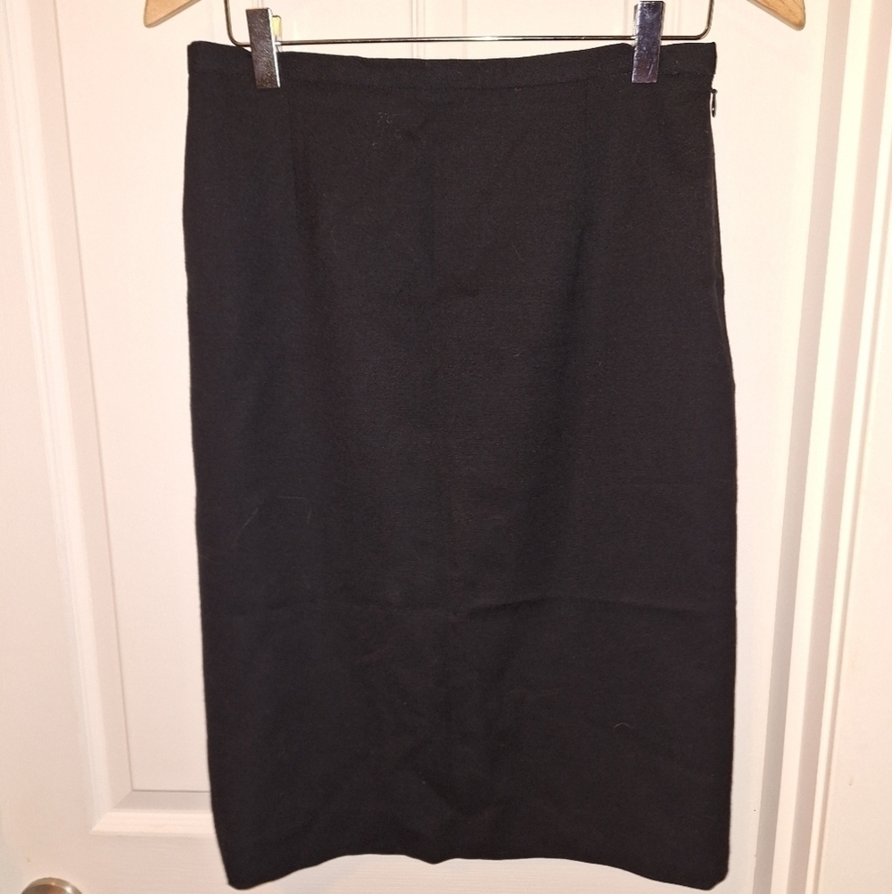 Pendleton Wool Pencil Skirt Black Size 4 Petite